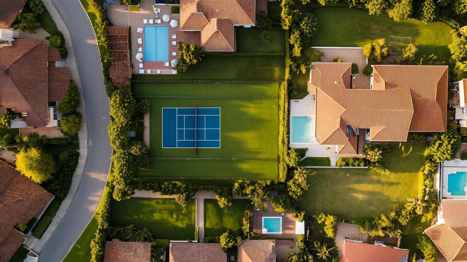 Sport Court — Green Grass Landscape, Chicago's western suburbs