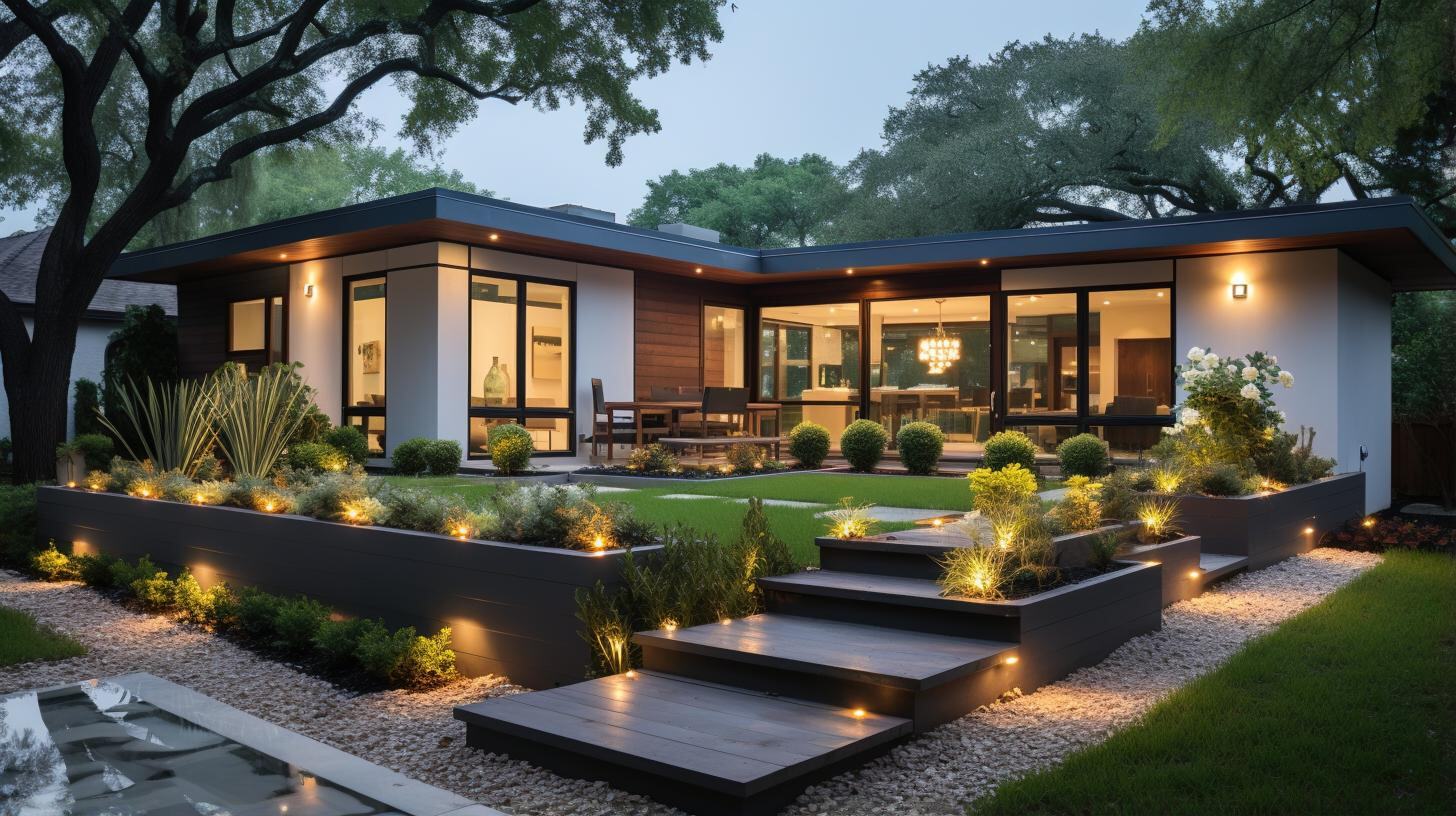 Outdoor lighting and audio installation — Green Grass Landscape, Chicago's western suburbs