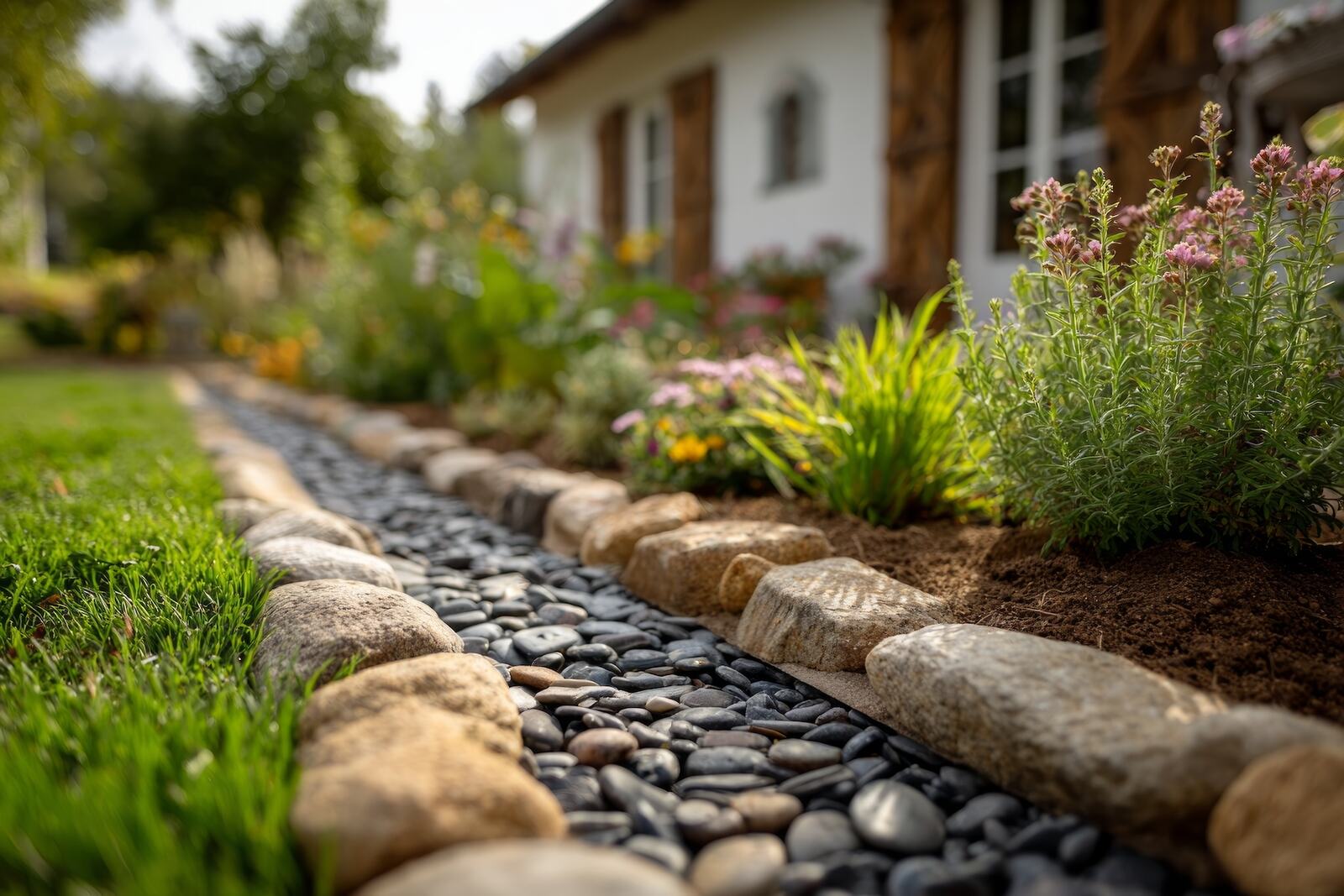 Landscape drainage improvement — Green Grass Landscape, Chicago's western suburbs