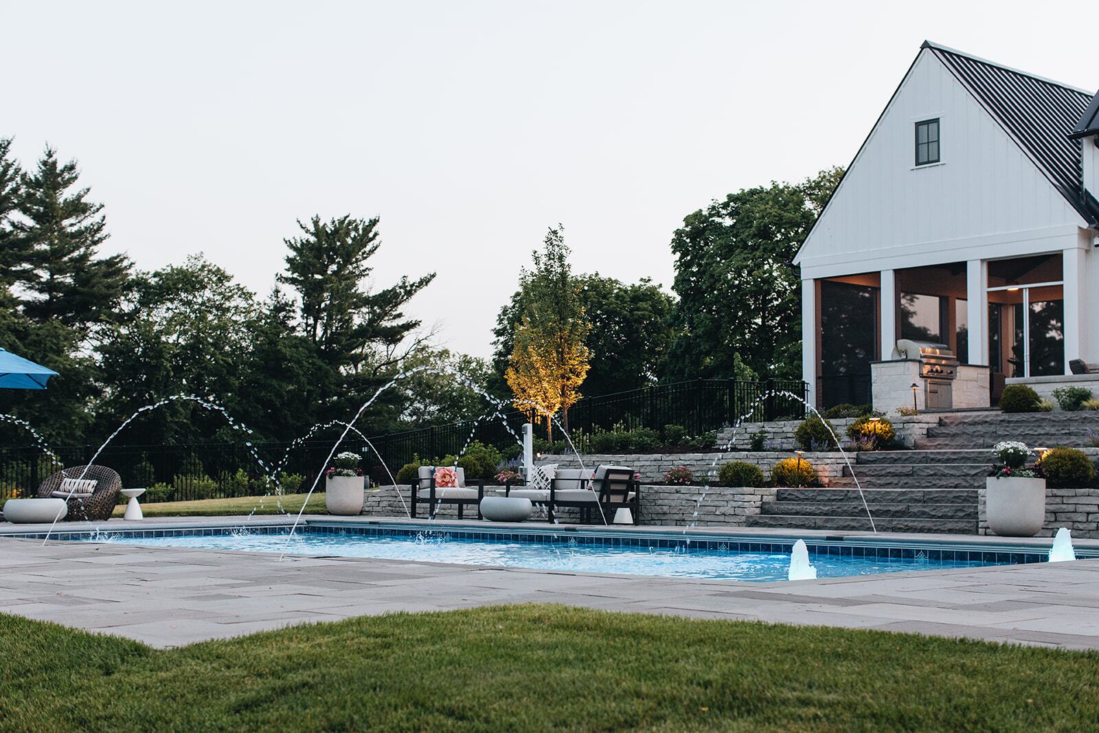 Pool and spa design — Green Grass Landscape, Chicago's western suburbs