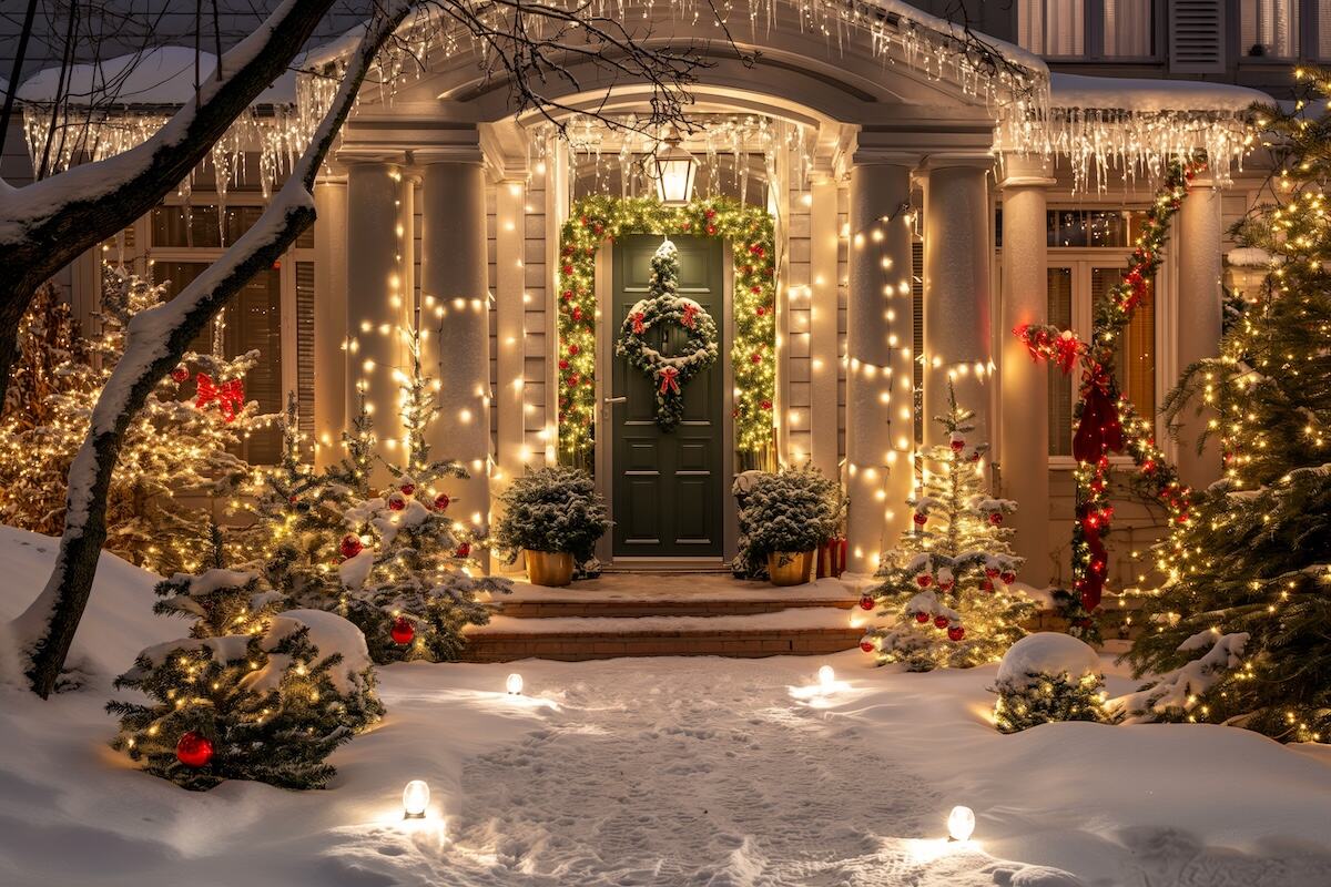 Holiday lighting and decor installation — Green Grass Landscape, Chicago's western suburbs
